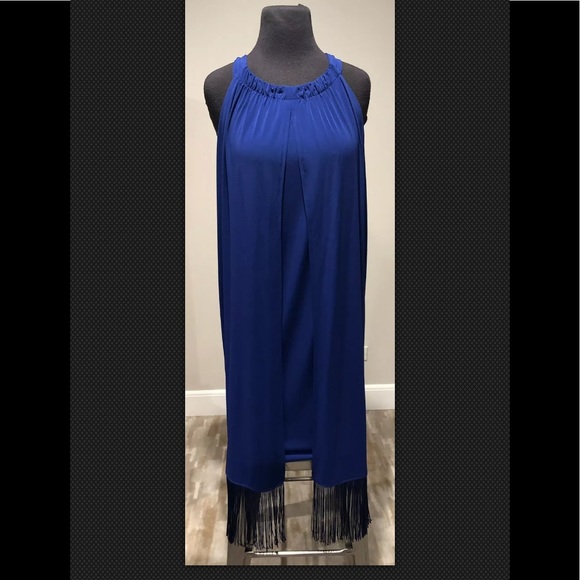 Chico's Dresses Chicos Midi Fringe Royal Blue Dress Sz 2 Ml New